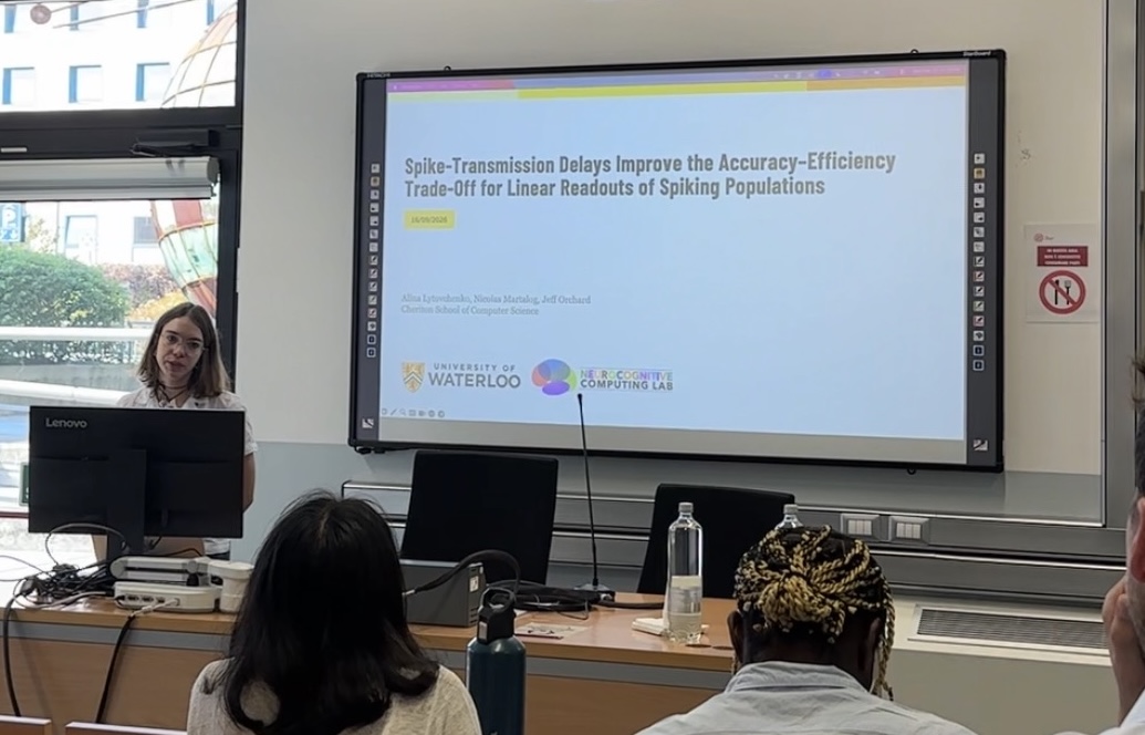 Alina giving a talk